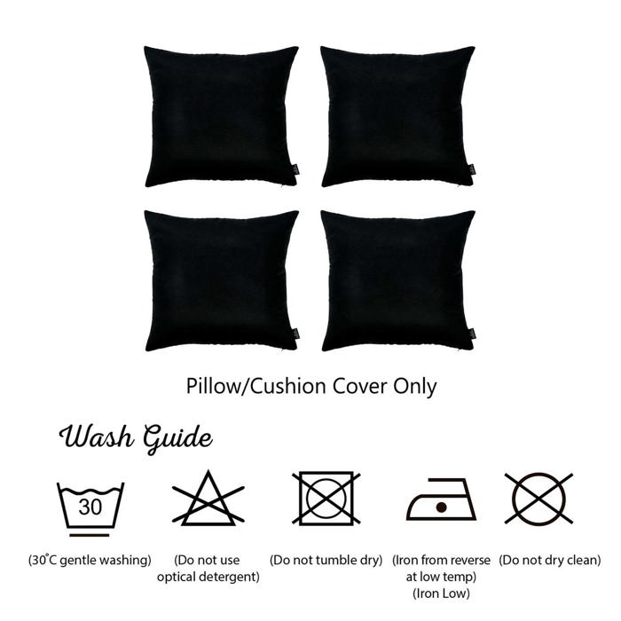 Honey Set of 4 Decorative Throw Pillow Cover Solid Color Lumbar & Square Pillowcase for Couch, Bedding