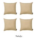 Beige 22X22" Honey Set of 4 Decorative Throw Pillow Cover Solid Color Lumbar & Square Pillowcase for Couch, Bedding