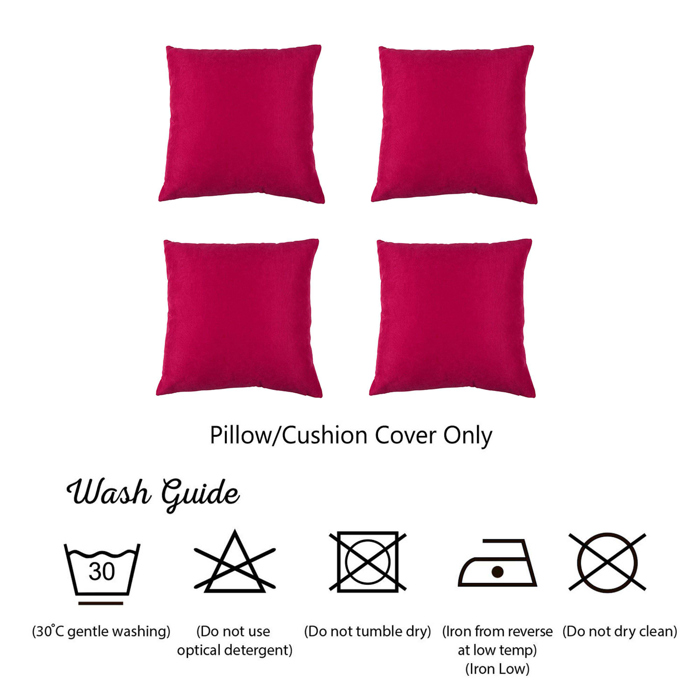 Honey Set of 4 Decorative Throw Pillow Cover Solid Color Lumbar & Square Pillowcase for Couch, Bedding