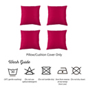 Pink 22X22" Honey Set of 4 Decorative Throw Pillow Cover Solid Color Lumbar & Square Pillowcase for Couch, Bedding