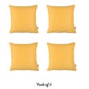 Yellow 22X22" Honey Set of 4 Decorative Throw Pillow Cover Solid Color Lumbar & Square Pillowcase for Couch, Bedding