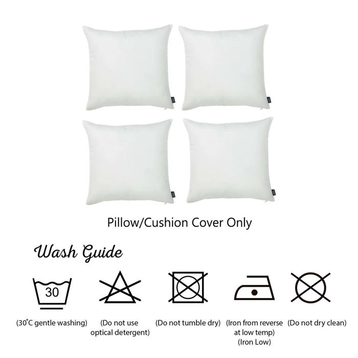 Honey Set of 4 Decorative Throw Pillow Cover Solid Color Lumbar & Square Pillowcase for Couch, Bedding