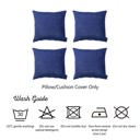 Navy Blue 24" & Up Honey Set of 4 Decorative Throw Pillow Cover Solid Color Lumbar & Square Pillowcase for Couch, Bedding