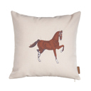 18X18" Single Country Embroidered Horse Boho Throw Pillow Cover Solid Beige & Brown Square & Lumbar for Couch, Bedding