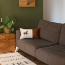 12X20" Single Country Embroidered Horse Boho Throw Pillow Cover Solid Beige & Brown Square & Lumbar for Couch, Bedding
