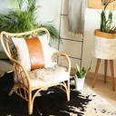 18X18" 4-piece Country Embroidered Horse Mixed Boho Sets Throw Pillow Covers Vegan Faux Leather Solid Beige & Brown Square & Lumbar for Couch, Bedding