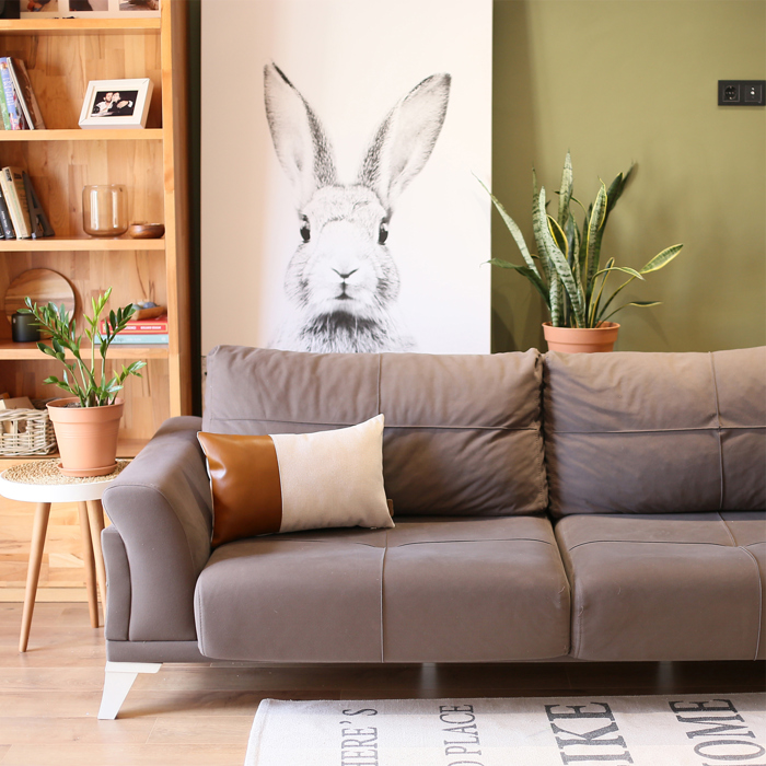 Boho Decorative Throw Pillow Cover Vegan Faux Leather Solid Lumbar & Square for Couch, Bedding