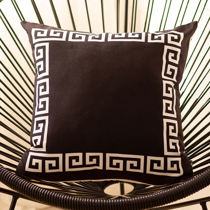 Decorative Throw Pillow Cover Greek Key Square & Lumbar for Couch, Bedding