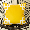 Square 20" x 20" Yellow & White Decorative Geometric Single Throw Pillow Cover for Couch, Bedding