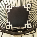 Square 20" x 20" Black & White Decorative Geometric Single Throw Pillow Cover for Couch, Bedding