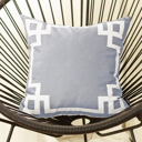 Square 20" x 20" Gray & White Decorative Geometric Single Throw Pillow Cover for Couch, Bedding