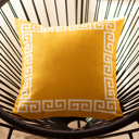 Yellow, White - 18x18 Single Decorative Throw Pillow Cover Greek Key Square & Lumbar for Couch, Bedding