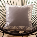 Gray, White - 18x18 Single Decorative Throw Pillow Cover Greek Key Square & Lumbar for Couch, Bedding