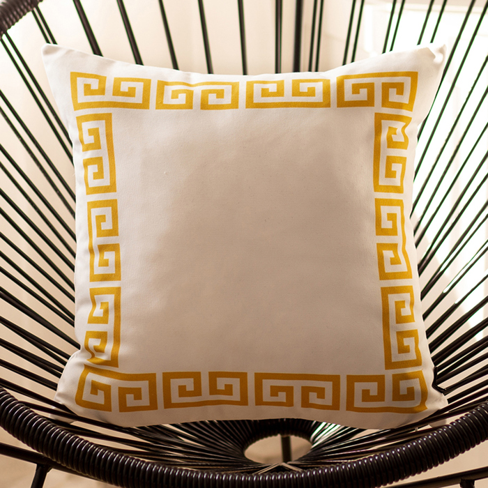 Decorative Throw Pillow Cover Greek Key Square & Lumbar for Couch, Bedding