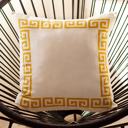 White, Yellow - 18x18 Single Decorative Throw Pillow Cover Greek Key Square & Lumbar for Couch, Bedding