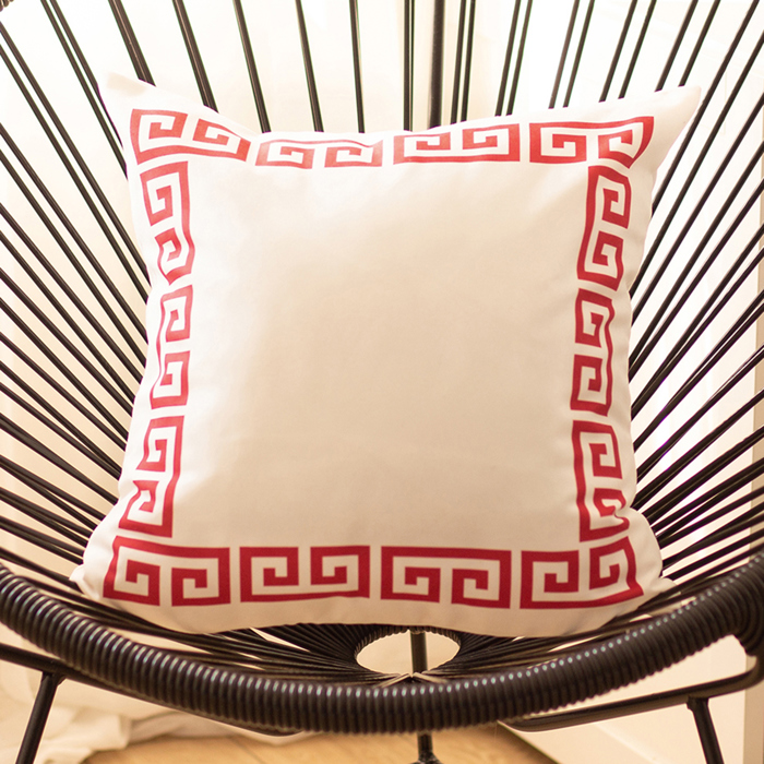 Decorative Throw Pillow Cover Greek Key Square & Lumbar for Couch, Bedding