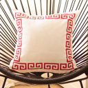 White, Red - 18x18 Single Decorative Throw Pillow Cover Greek Key Square & Lumbar for Couch, Bedding