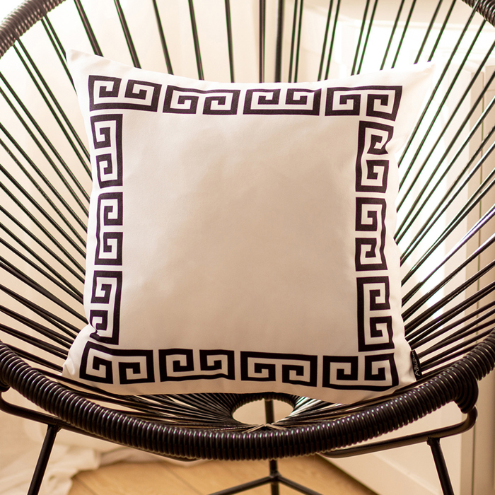 Decorative Throw Pillow Cover Greek Key Square & Lumbar for Couch, Bedding