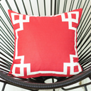 Square 18" x 18" Red & White Decorative Geometric Single Throw Pillow Cover for Couch, Bedding