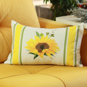 Design 3 - 12x20 Single Decorative Fall Thanksgiving Throw Pillow Cover Sunflowers 18" x 18" Lumbar & Square for Couch, Bedding