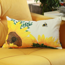 Design 4 - 12x20 Single Decorative Fall Thanksgiving Throw Pillow Cover Sunflowers 18" x 18" Lumbar & Square for Couch, Bedding