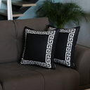 Black, White - 20x20 2-piece Decorative Throw Pillow Cover Greek Key Square & Lumbar for Couch, Bedding