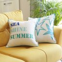 Sea Stars & Text 2-piece Nautical Coastal Decorative Sets of Throw Pillow Covers 18" in. x 18" in. Square