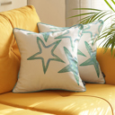 Sea Stars 2-piece Nautical Coastal Decorative Throw Pillow Cover 18" in. x 18" in. Square 