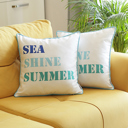 Sea Shine 2-piece Nautical Coastal Decorative Throw Pillow Cover 18" in. x 18" in. Square 