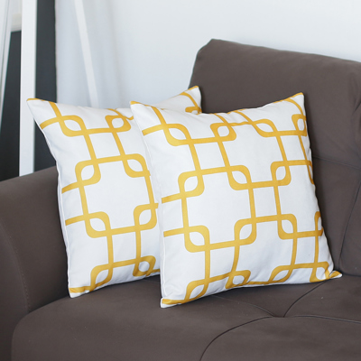 Decorative Geometric Set of 2 Throw Pillow Cover 18" in. x 18" in. Square for Couch, Bedding