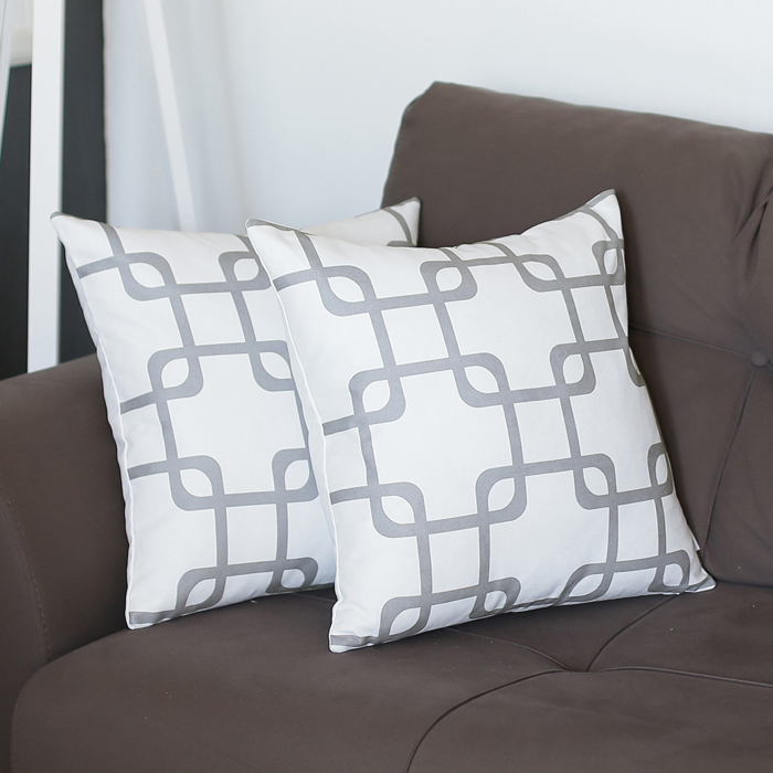 Decorative Geometric Set of 2 Throw Pillow Cover 18" in. x 18" in. Square for Couch, Bedding