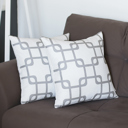 Square 18" x 18" Gray & White Decorative Geometric Set of 2 Throw Pillow Cover 18" in. x 18" in. Square for Couch, Bedding