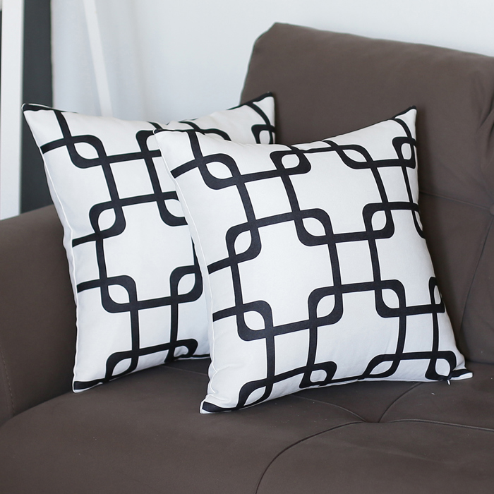 Decorative Geometric Set of 2 Throw Pillow Cover 18" in. x 18" in. Square for Couch, Bedding