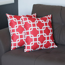 Red 2-piece Nautical Geometric Decorative Throw Pillow Cover 18" in. x 18" in. Square