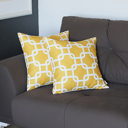 Yellow 2-piece Nautical Geometric Decorative Throw Pillow Cover 18" in. x 18" in. Square