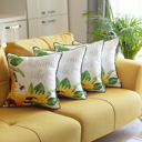 Design 1 4-piece Decorative Fall Thanksgiving Throw Pillow Cover Sunflowers 18" x 18" Lumbar & Square for Couch, Bedding