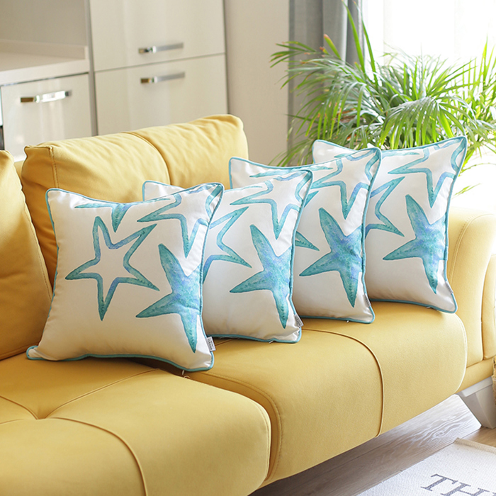 Nautical Coastal Decorative Throw Pillow Cover 18" in. x 18" in. Square 