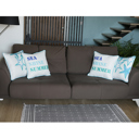 Sea Stars & Text 4-piece Nautical Coastal Decorative Sets of Throw Pillow Covers 18" in. x 18" in. Square