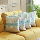 Happy 4-piece Nautical Coastal Decorative Throw Pillow Cover 18" in. x 18" in. Square 