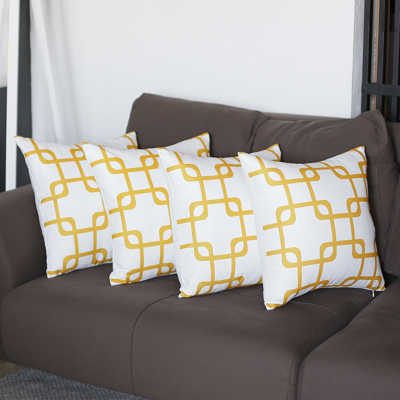 Decorative Geometric Set of 4 Throw Pillow Cover 18" in. x 18" in. Square for Couch, Bedding