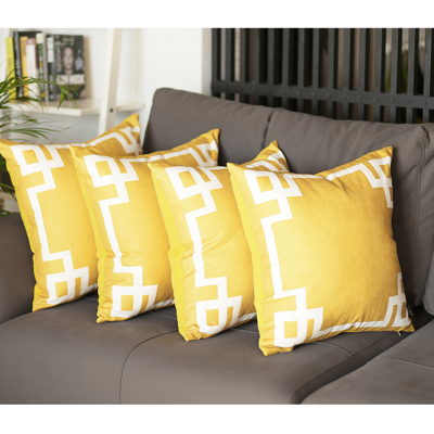 Decorative Geometric Set of 4 Throw Pillow Cover for Couch, Bedding