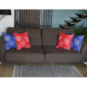Red & Blue 4-piece Nautical Coastal Reef Decorative Single Throw Pillow Cover 18" in. x 18" in. Square