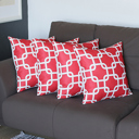 Red 4-piece Nautical Geometric Decorative Throw Pillow Cover 18" in. x 18" in. Square