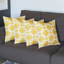 Yellow 4-piece Nautical Geometric Decorative Throw Pillow Cover 18" in. x 18" in. Square