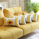 Design 3 - 12x20 4-piece Decorative Fall Thanksgiving Throw Pillow Cover Sunflowers 18" x 18" Lumbar & Square for Couch, Bedding