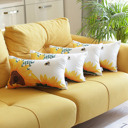 Design 4 - 12x20 4-piece Decorative Fall Thanksgiving Throw Pillow Cover Sunflowers 18" x 18" Lumbar & Square for Couch, Bedding