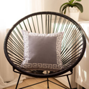Gray, White - 20x20 Single Decorative Throw Pillow Cover Greek Key Square & Lumbar for Couch, Bedding