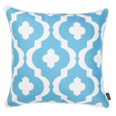 Blue Moroccan Stars Single Nautical Coastal Decorative Throw Pillow Cover 18" in. x 18" in. Square 
