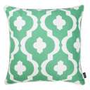 Green Moroccan Stars Single Nautical Coastal Decorative Throw Pillow Cover 18" in. x 18" in. Square 
