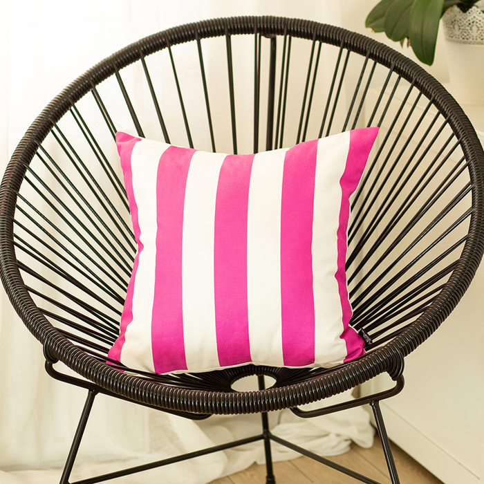 Decorative Geometric Stripe Throw Pillow Cover 18" in. x 18" in. Square for Couch, Bedding